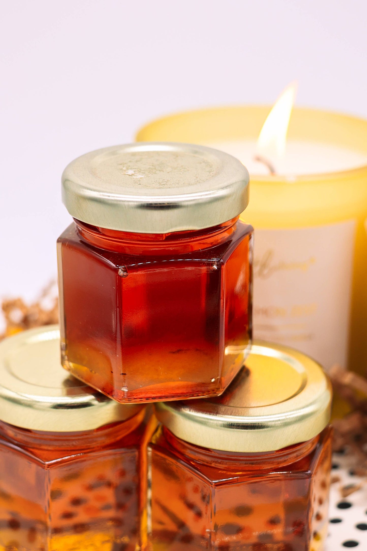 Mini Hexagon Honey Jars 2oz