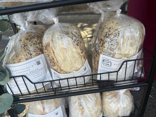 Everything & White Cheddar Sourdough – Bold, Cheesy, and Packed with Flavor!
